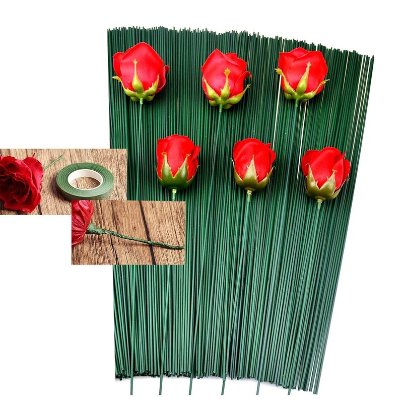 Arlai Floral Arrangement Kit - Floral Tools 5 Rolls Flower Paper Tape with 50 Pcs 16" Floral Stem Wire for Floral Arrangement Artificial Bouquet Stem Wrap Florist - Image 5